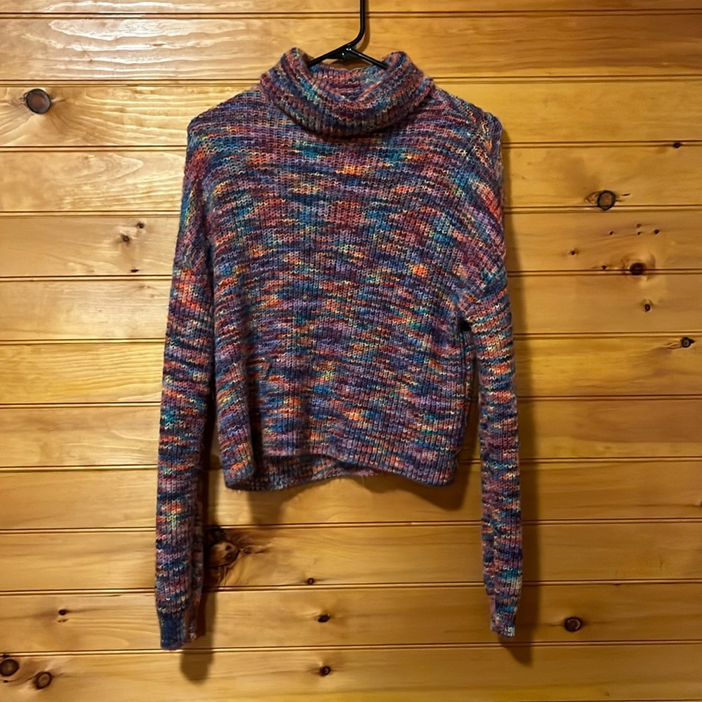 Rainbow Turtleneck Sweater Junior size small